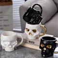 Miniatyrbilde 3 av 5: Halloween Skull Cup med Håndtak Uten Lokk Keramisk Kopp Morsom Vann A