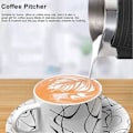 Miniatyrbillede 3 af 5: Mælkekande i rustfrit stål, mælkeskummer med silikoneærme til latte art, cappuccino_SZXM Sort