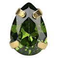 Miniatyrbild 7 av 8: 10 st sy rhinestones gyllene klo DIY rosett kläder tillbehör 7x10mm grön