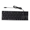 Miniatyrbillede 4 af 8: Mekanisk tastatur 87 taster blå switch ergonomisk flerfarvet baggrundsbelysningsdesign gaming tastatur til gamere maskinskrivere sort