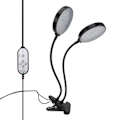 Miniatyrbillede 6 af 8: Plantevækstlys Timing 5 dæmpbare niveauer Vandtæt Dobbelthoved 30W USB-drevet LED plantelampe med klipsbase