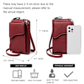 Miniatyrbild 2 av 5: Lämplig Liten Läder Axelväska, Crossbody Väska Mobilplånbok Dam Lättviktig Crossbody Väska, röd