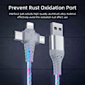 Pikkukuva 3 / 5: 1kpl Valovoimainen USB-latauskaapeli 3 in 1 2 in 1 LED Micro USB Type C 8pin -latauskaapeli matkapuhelimelle