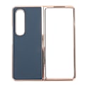 Miniatyrbilde 1 av 8: Telefondeksel Beskyttende Deksel for Samsung Galaxy Z Fold 4 Nano Plating Ekte Lær Skrapebestandig Blå