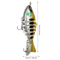 Miniatyrbillede 8 af 8: 5 stk. 10 cm Multi Sektioner Kunstig Fiske Lure Bait Havfiskeri Grej Synkende Wobblere med Krog