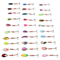 Miniatyrbillede 6 af 8: 30 stk. Spinnesequin Bait Metal Spinner Lure Simulation Fake Bait Udendørs Fiskeri Gear