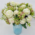 Miniatyrbillede 8 af 8: Kunstig hortensia 10 i 1 blå realistisk let vedligeholdelsesklud kunstig blomsterdekoration til bryllup hjemmefest indendørs udendørs