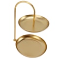 Miniatyrbillede 2 af 8: Dessertstativ Frugtstativ Rund 2 Lags Jern Displayholder til Fest Bryllup Fødselsdag Hjem Guld