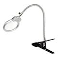 Miniatyrbilde 8 av 8: Klemme forstørrelsesglass 2X og 6X dobbel linse fleksibel slange 2 LED-er Clip On Lupe med lys