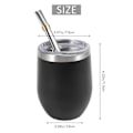 Miniatyrbillede 4 af 5: Yerba Mate Gourd Tekop Sæt 355 ml, Rustfrit Stål Kaffe Vandkop, Sort