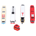 Miniatyrbillede 6 af 8: Højhastighedstog Bus Model Tilbage Træk Køretøj Samling Model Legetøj til Børn (C Gruppe)