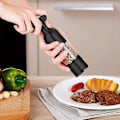 Miniatyrbilde 4 av 5: Pepperkvern Saltbøsse, Kjøkken Rustfritt Stål Salt Pepperkverner Håndlaget Justerbar Zekai Svart Trompet