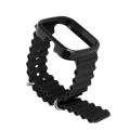 Miniatyrbillede 6 af 8: 2 i 1 erstatningsurrem til Redmi Watch 3 Silikone Justerbar Smart Watch-armbånd med beskyttende etui Sort
