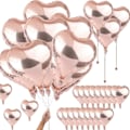 Miniatyrbilde 1 av 5: 50 Stykker Rose Gull Hjerteballong, Hjerteformede Ballonger, Hjerteformede Heliumballonger, 18 Tommers Hjerteballong, Oppblåsbar Folieballong, for Bursdag, V