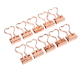 Miniatyrbillede 1 af 8: 10 stk. Binder Clips Love Form Rose Guld Klemkraft Stramt Mangan Stålplade Materiale Papirclips