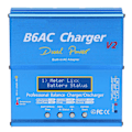 Miniatyrbillede 3 af 8: Balanceoplader og aflader i intelligent aluminiumslegering med ladekabel 80W 7A B6AC V2Blue EU-stik 220V