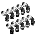 Miniatyrbillede 7 af 8: 10 stk pneumatiske konnektorer L form retvinklet udvendigt gevind Hurtig rørfittings Luftkompressor tilbehør6 02