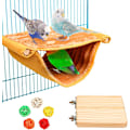 Pikkukuva 1 / 5: Lintupenkkivuode, Lintupesäluola Nukkumispaikat Lintuhäkin Tarvikkeet Lintulelu Sisältää Lintupenkin ja 5 Rattan-palloa Budgie Cockatiel