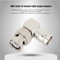 Miniatyrbild 7 av 8: 4 st BNC hane till BNC hona vinkeladapterkontakt 50 ohm mässingkontakt