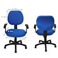 Miniatyrbilde 2 av 7: 2 stk Universal Computer Kontorstol Ryggstøttetrekk Beskyttende Strekkbar Roterende Drafting Stol Sliptrekk Blå Blue