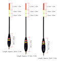 Miniatyrbilde 3 av 8: 3 stk 1,5+6g 1,5+5g 1,5+4g Slitesterk fiskeflottsett i tre Bobbers-utstyr tilbehør