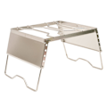 Miniatyrbillede 3 af 8: Justerbar Lejr Bål Grill 20kg Belastning Bærende Rust Forebyggelse Rustfrit Stål Lejr Bål Grill