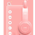 Miniatyrbilde 6 av 8: Trådløst hodesett Cute Cat Shape HiFi Lydkvalitet Lysende Stereo Bluetooth-hodetelefoner for hjemmeskolekontor Rosa