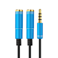 Miniatyrbilde 1 av 7: 3,5 mm lydsplitterkabel 3,5 mm hann til 2 porter 3,5 mm hunn med mikrofon 3,5 mm forlengelse Aux-kabeladapter