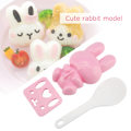 Miniatyrbillede 6 af 8: 3 stk. fødevarekvalitet PP tegneserie kanin model sushi risform DIY håndværk Onigiri gør værktøj (Pink)