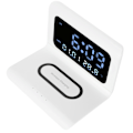 Miniatyrbillede 2 af 8: Ur trådløs oplader digitalt vækkeur multifunktion elektronisk skrivebords kalender vækkeur
