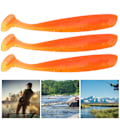 Miniatyrbillede 2 af 8: 20 STK 7,5 cm blød plastik fiskelokker t hale Grub orm lokkemad fiskegrej tilbehør (orange)