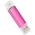 Miniatyrbilde 3 av 8: 2 i 1 USB Flash Drive OTG U Disk Høy Kapasitet Ekstern Data Lagring Minnepinner Rose Red 128GB