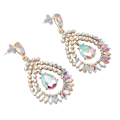 Miniatyrbilde 6 av 8: Vanndråpe Rhinestone Hengeøredobber Elegant Legering Glitrende Rhinestone Dangle Øredobber for Bryllup Hvit AB Midtre KC Gull