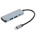 Miniatyrbillede 1 af 8: TC17 4 I 1 Typec HDTV Multifunktion Adapter Udstyr Effektiv Varmeafledning Sølv