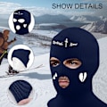 Miniatyrbild 7 av 8: 3-håls Balaclava Stickad Ansiktsmask Höst Vinter Andningsbar Varm Skidmask för Män Kvinnor Utomhus Cykling Skidåkning Löpning