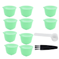 Miniatyrbild 7 av 8: Kaffekapselset i rostfritt stål för DOLCE GUSTO-kaffemaskin (grön, 10 kapslar, 1 sked, 1 borste)