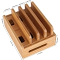 Pikkukuva 5 / 5: Usean laitteen Bamboo Wood Organizer -jalusta ja latausasema iPhonelle 14/13/12/11 Pro Max XS ja iPad Mini 4/5