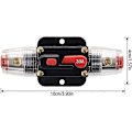 Miniatyrbilde 2 av 5: 30A Strømbryter, 12V-24V DC Inline Sikringsholder, Manuell Reset Bryter Bilstereo Sikring, Inline Sikringsblokk Lydsystembeskyttelse (30A)