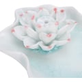 Miniatyrbillede 2 af 5: Keramisk Lotus-røgelsesholder med blomsterformet revnet design - lyseblå