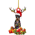 Miniatyrbillede 1 af 5: 3 stk. julepynt Træhundehvalp Juletræ Hængende Ornament Juleferiepynt Juledekoration (N)