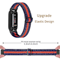 Pikkukuva 5 / 5: Fitbit Inspire 3 Elastinen Punottu Nylon Solo Loop Urheilukellohihna - Musta Midnight Blue Punainen