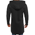 Miniatyrbillede 2 af 5: Almindelig Mænds Zip-Up Lang Hoodie Frakke Outwear L Sort