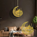 Miniatyrbilde 3 av 5: 4x  Hengende ornament, Akryl  dekorasjon, Halvmåne stjerner stil lysform for Ramadan  dekorasjoner