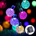 Miniatyrbild 2 av 5: LED solcells bubbelboll ljusslinga, färg 7m 50 lampor (8 funktioner)