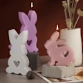 Miniatyrbillede 4 af 5: 3 stk. kanin silikoneform, støbeform, kaninform, stearinform, kaningips, sojavokslys, håndværk