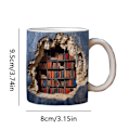 Miniatyrbilde 5 av 5: Kaffe kopp 3D bokhylle kopp bok kopp bibliotek hylle kopp multifunksjonell kopp gave til lesere, vinter skjønnhets elskere