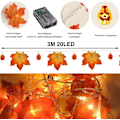 Miniatyrbillede 2 af 4: Fe-lyskæder, 3 meter 20 LED ahornblade græskar dekoration fe-lyskæder, efterårsblad guirlande dekoration lys, Halloween dekoration
