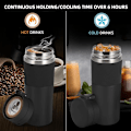 Miniatyrbild 3 av 5: Termosmugg 380ML Kaffeemugg Takeaway Kaffeemugg Dubbelskikts Resmugg Termosmugg Kyl Dryck (Grå)