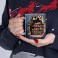 Miniatyrbilde 3 av 5: Kaffe kopp 3D bokhylle kopp bok kopp bibliotek hylle kopp multifunksjonell kopp gave til lesere, vinter skjønnhets elskere