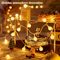 Miniatyrbillede 5 af 5: LED eventyrlampe kugleformet strenglampe, 6m 40 lampe